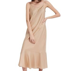 Lattelier Slip Cami Midi Dress in Light Camel Size Medium 📦